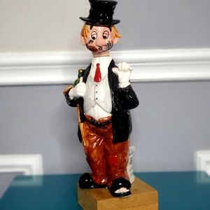 Ceramic Hobo Decanter Hand Painted Clown Music Box